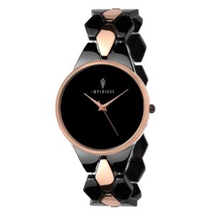 IMPERIOUS   THE ROYAL WAY Analogue Women's Watch (Black Dial)