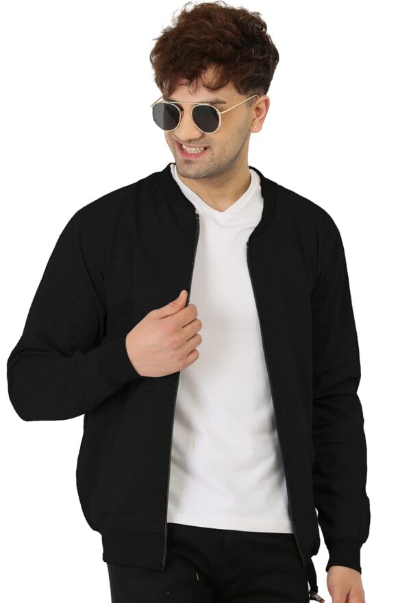LEOTUDE CASUAL JACKET For Mens Regular Fit Loopknit Bomber Jacket Color Maroon.jpg