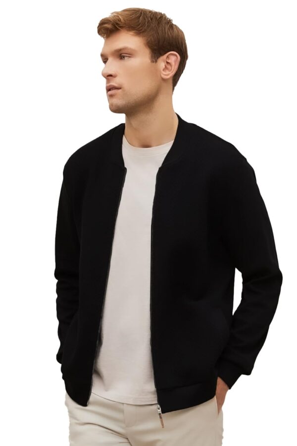 LEOTUDE CASUAL JACKET for Mens Regular Fit Loopknit Bomber Jacket with Zipper Closure and 2 Side.jpg