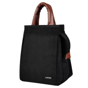 LOREM Black Color Insulated Travel Lunch/Tiffin/Storage Bag Leakproof Hot/Cold for