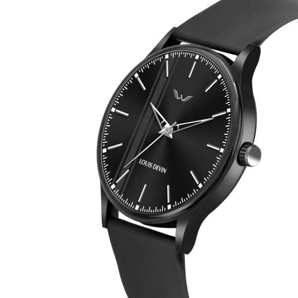 LOUIS DEVIN Silicone Strap Analog Wrist Watch for Men BlackBlueRed LD BK054.jpg