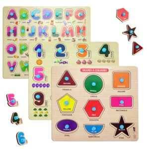 Lefan Wooden Learning Educational Board for Kids, Puzzle Toys for