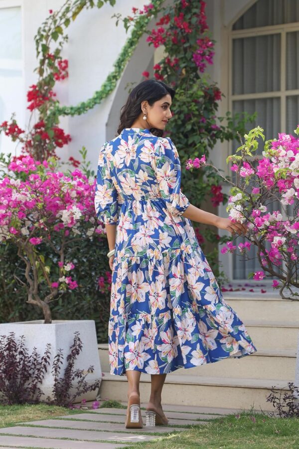 Leriya Fashion Womens Fit and Flare Bohemian Dress Elegant V Neck Tiered Flowy Long Dress.jpg