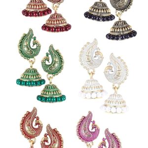 MEENAZ Peacock Jhumkas Jhumka jhumki Earrings Combo set Ear rings