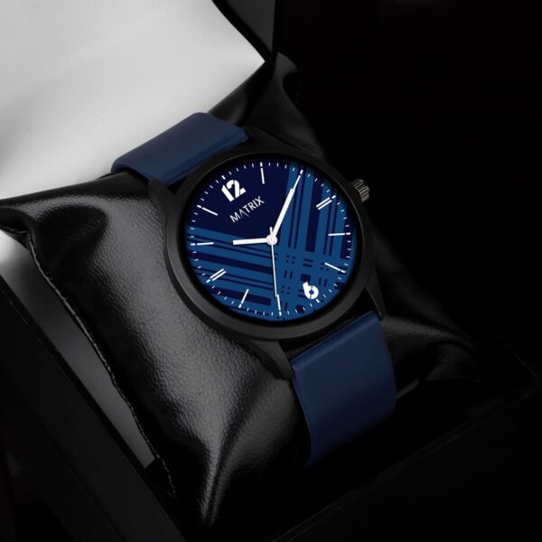 Matrix Boys Mens Navy Blue Band Classic Dial with Softest Silicone Strap Analog Wrist Watch.jpg