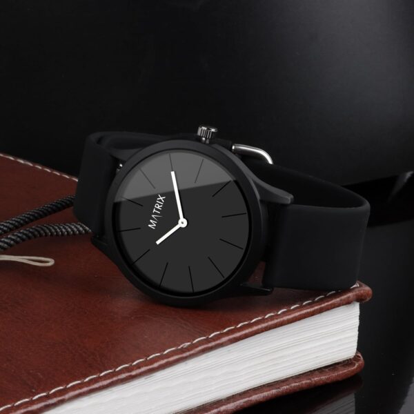 Matrix Minimalist Dial with Softest Silicone Strap Analog Wrist Watch for Men Boys.jpg