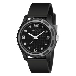 Matrix Sportz Analog Black Dial Silicone Strap Wrist Watch for