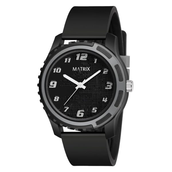 Matrix Sportz Analog Black Dial Silicone Strap Wrist Watch for