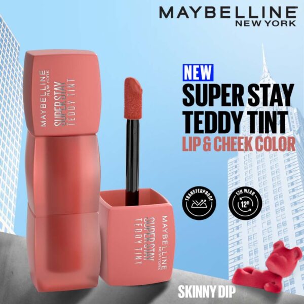 Maybelline New York Super Stay Teddy Tint Lip and Cheek Color Skinny Dip 5ml Teddy Soft Matte.jpg