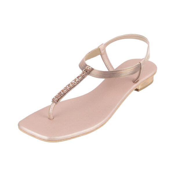 Mochi Women Synthetic Flat Beaded Fashion Sandal