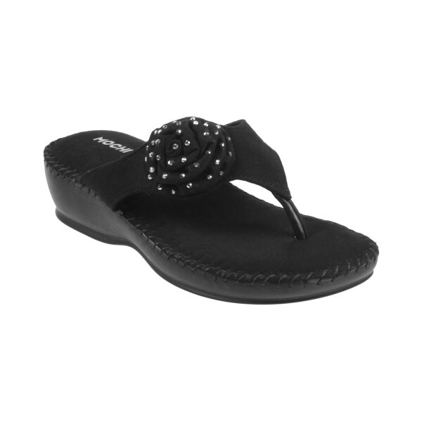 Mochi Womens Suede Faux Leather Comfort Fashion Slip on Sandal with Embellished Flower Details.jpg