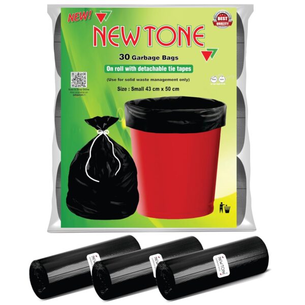 Newtone Premium Garbage Bags Small Size 17x19 Inches|90 Bags (Pack