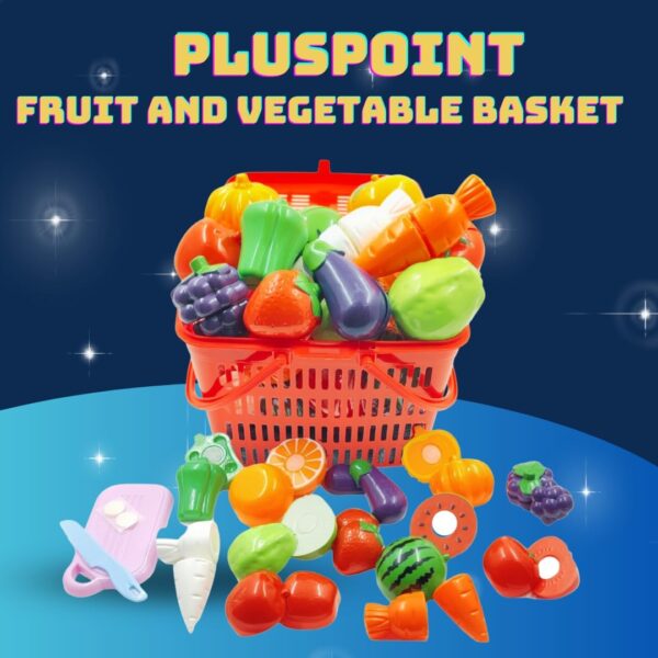 PLUSPOINT Fruit Cut Toy with Storage Basket Realistic Sliceable Cutting Fruits and Vegetable Pretend.jpg