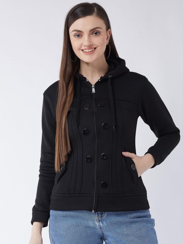 Pivl Casual Solid Full Sleeves Stylish Women Fleece Jacket with Zipper Hoodie II Hooded Neck II.jpg