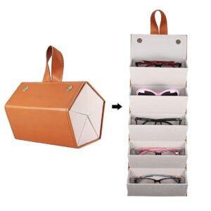 QONETIC Sunglasses Organizer with Slots, Travel Glasses Case Storage Portable