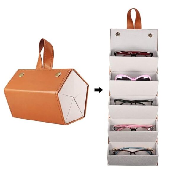 QONETIC Sunglasses Organizer with Slots, Travel Glasses Case Storage Portable