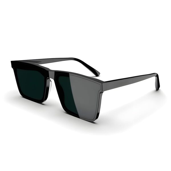 RICHORS Retro Square Black Light Weight Uv Protection Non Polarized Sunglasses