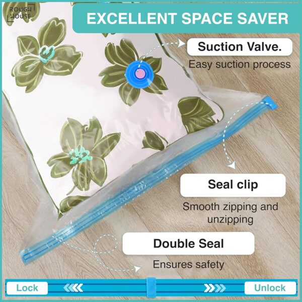 Roughhouse Ultra Durable Vacuum Storage Bags Pack of 5 Space Saver