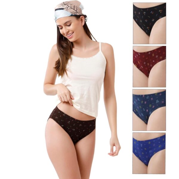 Rupa Jon Ashwarya Printed Panties for Women, 100% Cotton Fabric,