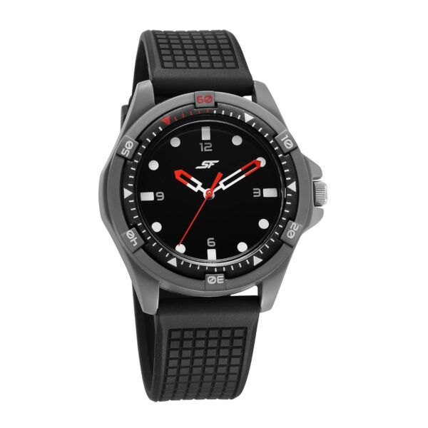 SF Sporty Black Dial Polyurethane Strap Watch for Men 7930PP23W/NT7930PP23W