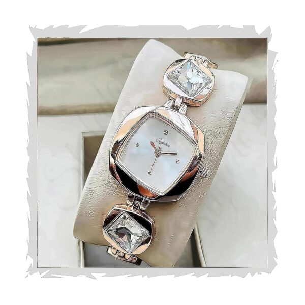 STYLEDOSE Luxury Dial in Square case with Ston Studded brecelet