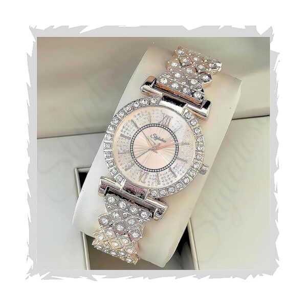 STYLEDOSE Luxury Dial with Roman Marker in Diamond Studded Round