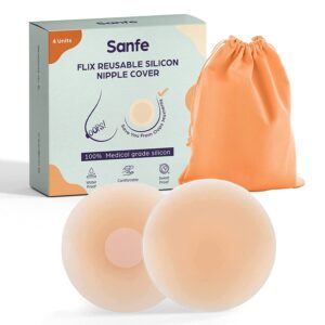 Sanfe Flix Reusable Silicone Nipple Cover   4 Pieces |