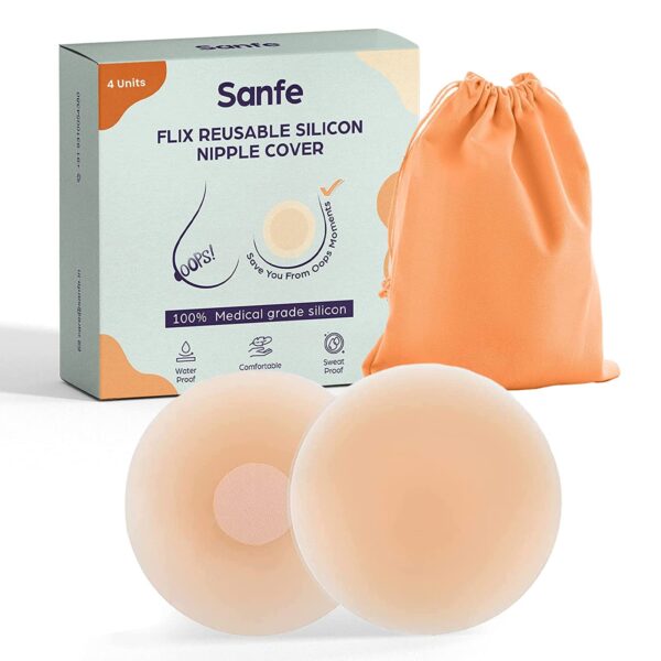 Sanfe Flix Reusable Silicone Nipple Cover   4 Pieces |