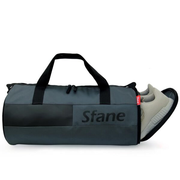 Sfane Polyester 23cms DuffleShoulderGym Bag for Men Women with Separate Shoe Compartment Grey.jpg