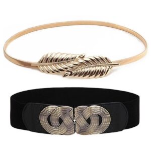 Shining Diva Fashion 2pcs Combo Waist Belts for Women and