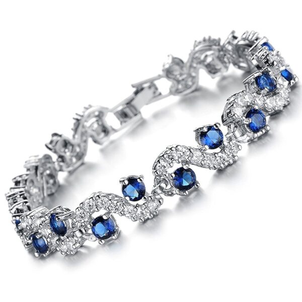 Shining Diva Fashion Royal Blue Crystal CZ Silver Plated Stylish Bracelet Gift for Girls Women9576b.jpg