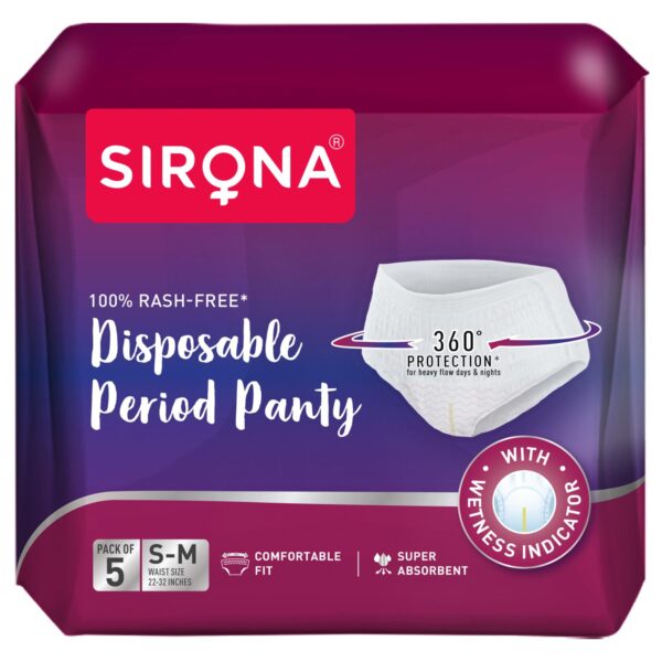 Sirona Disposable Period Panties for Women S – M 360° Sanitary Protection for Regular Flow No Leakage.jpg