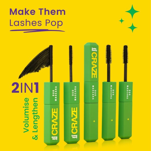 Swiss beauty Craze Duo Mascara 2 in 1 Lengthening and Volumizing Mascara with non clumping and non.jpg