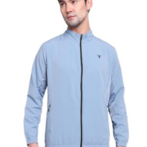 TECHNOSPORT Men's Polyester Regular Lightweight Woven High Neck Sporty Jacket