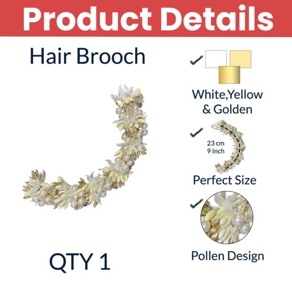 TEMPERIA Hair Accessories For Women Girls Stylish for Wedding Artificial Flowers Pearl Style.jpg