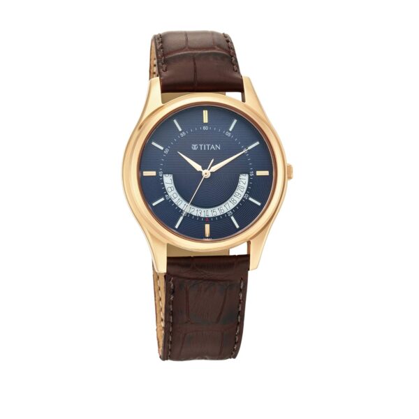 Titan Lagan Quartz Analog Midnight Blue Dial Brown Leather Strap Watch for Men NT1713WL01.jpg