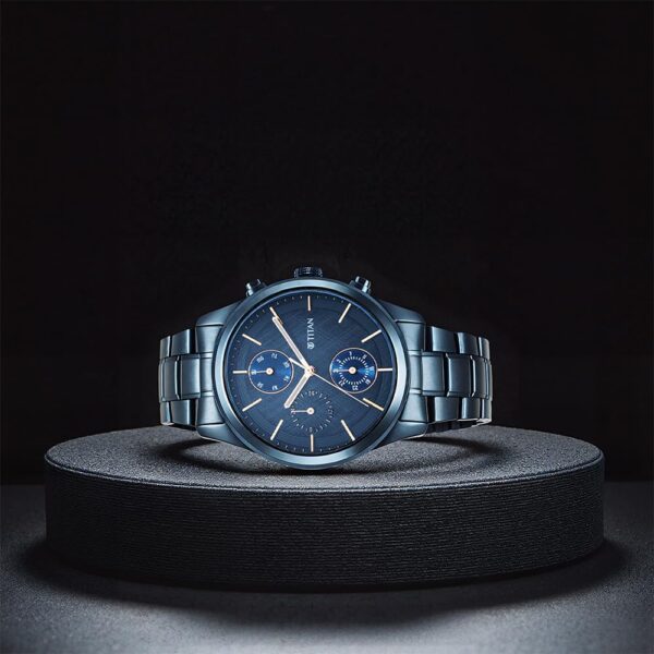 Titan Neo Splash Quartz Multifunction Midnight Blue Dial Metallic Blue Stainless Steel Strap Watch for Men.jpg