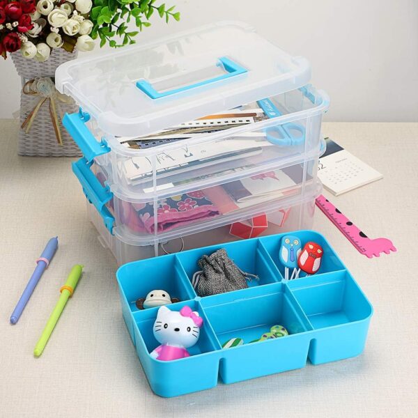 UCRAVO 3 Layer Storage Box Hair Accessories Organizer Craft Box Organizer Folding Tool Box Beads.jpg