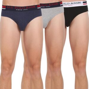 U.S. POLO ASSN. Mens Elasticized Waist Pure Cotton I006 Briefs