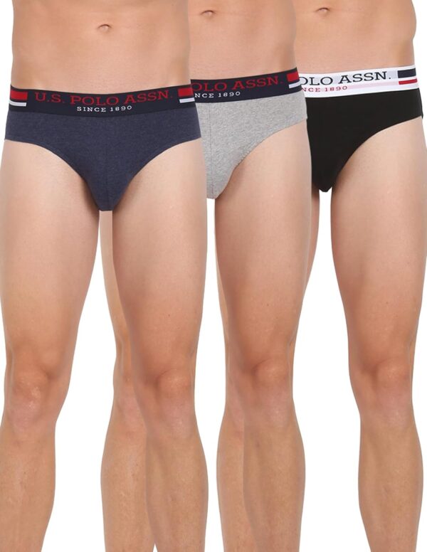 U.S. POLO ASSN. Mens Elasticized Waist Pure Cotton I006 Briefs