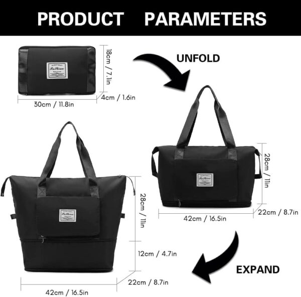 Umadiya Womens Large Capacity Folding Travel Tote BagOxford Fabric Waterproof Lightweight Foldable Duffel Bag.jpg