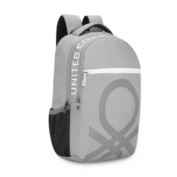 United Colors Of Benetton Noble Polyester 23L 4 Compartment Laptop Backpack For Unisex Grey.jpg