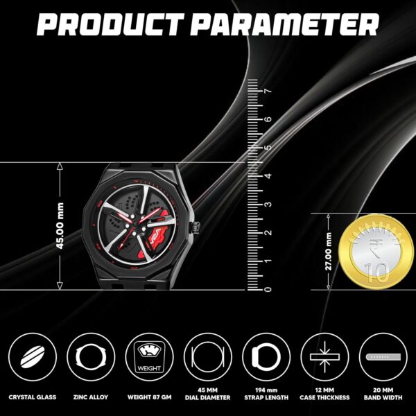 V2A Mens Spinning Car Wheels Rolling Creative Fashion Watches for Men Analog Watch Black Dial Zink Alloy.jpg