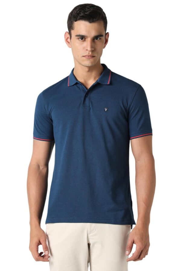 Van Heusen Men's Cotton Solid Regular Fit T Shirt