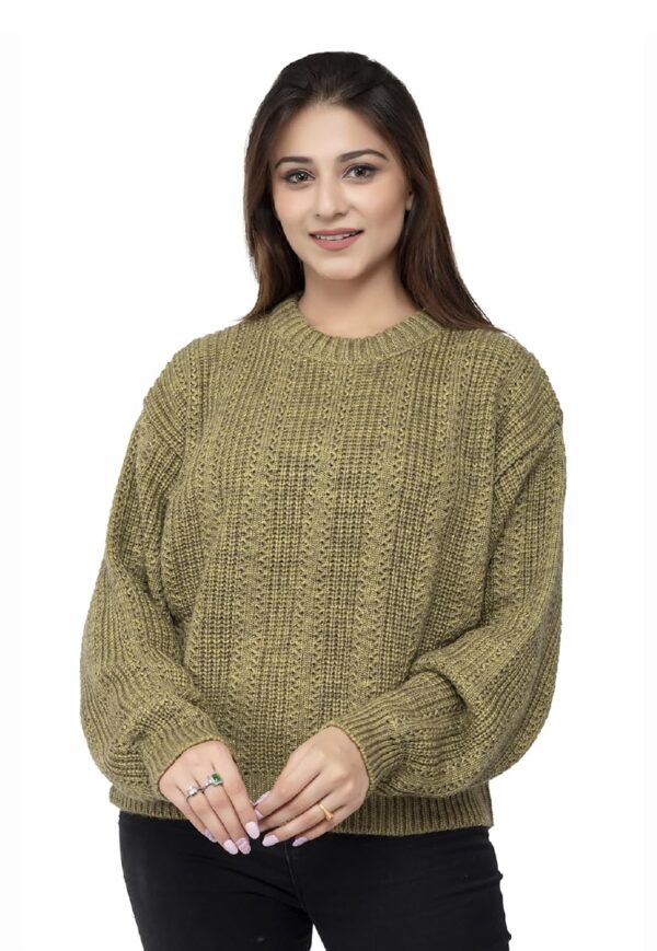 Wear lusso Women 100% Wool Pullover Sweater Regular Fit for
