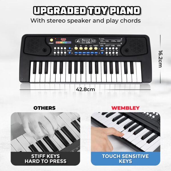 Wembley Kids Piano with Mic Rechargeable Portable Electronic Keyboard Musical Toy for Beginners Boys.jpg