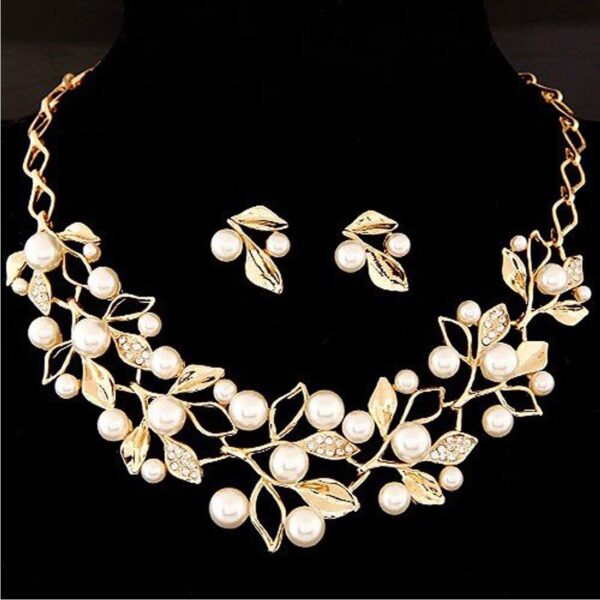 YouBella Gifts Stylish Latest Traditional Gold Plated Pearl Choker Jwell Necklace Jewellery Set with Earrings.jpg