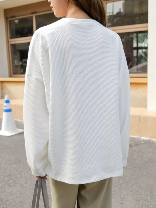 Zilcon Womens Waffle Cotton Button Down Neck Korean Tops for Women Oversized t Shirts for.jpg