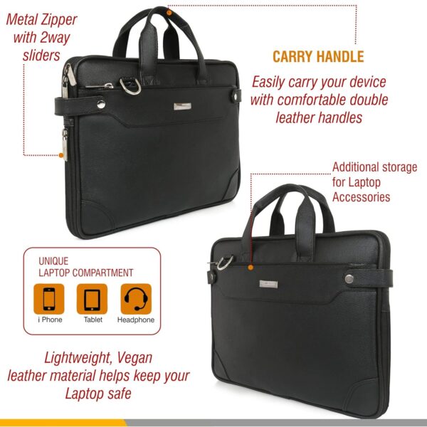 Zipline Office Faux Leather laptop bag for Men Fits 1415.616 inch Laptop Messenger Bags For Mens 1 Black.jpg