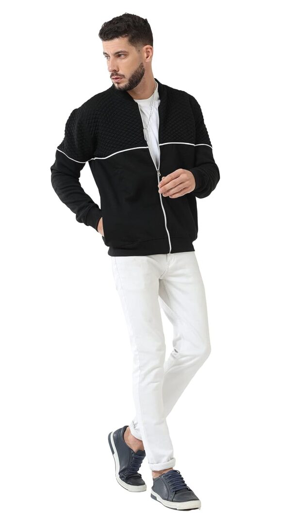 fanideaz Mens Black Full Sleeve Diamond Cut Bomber Jackets for Men.jpg